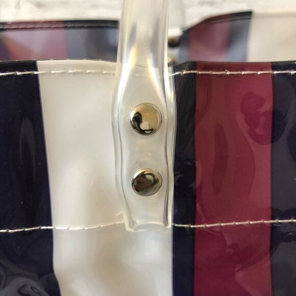 Dress barn shopping tote stripe pattern plastic beach vibes spacious trend - Picture 13 of 15